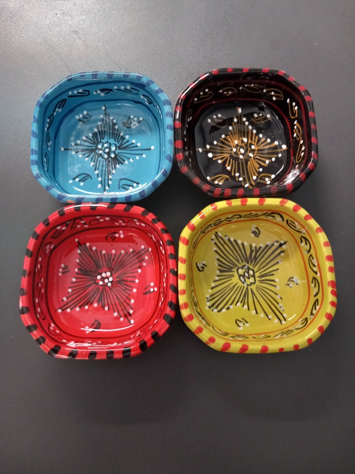 Set van 4 handgeschilderde Marokkaanse schaaltjes, Ophalen of Verzenden