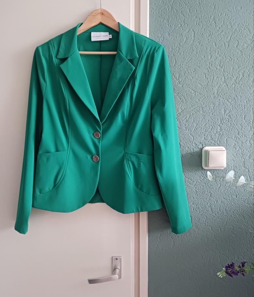 Groene blazer, Helena Hart, XL, Kleding | Dames, Jasjes, Kostuums en Pakken, Maat 46/48 (XL) of groter, Zo goed als nieuw, Jasje
