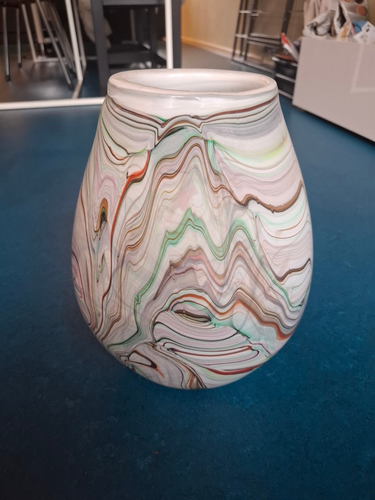 Fidrio Holland Marmeren Glazen Vaas - 30 cm Hoog, Antiek en Kunst, Ophalen of Verzenden