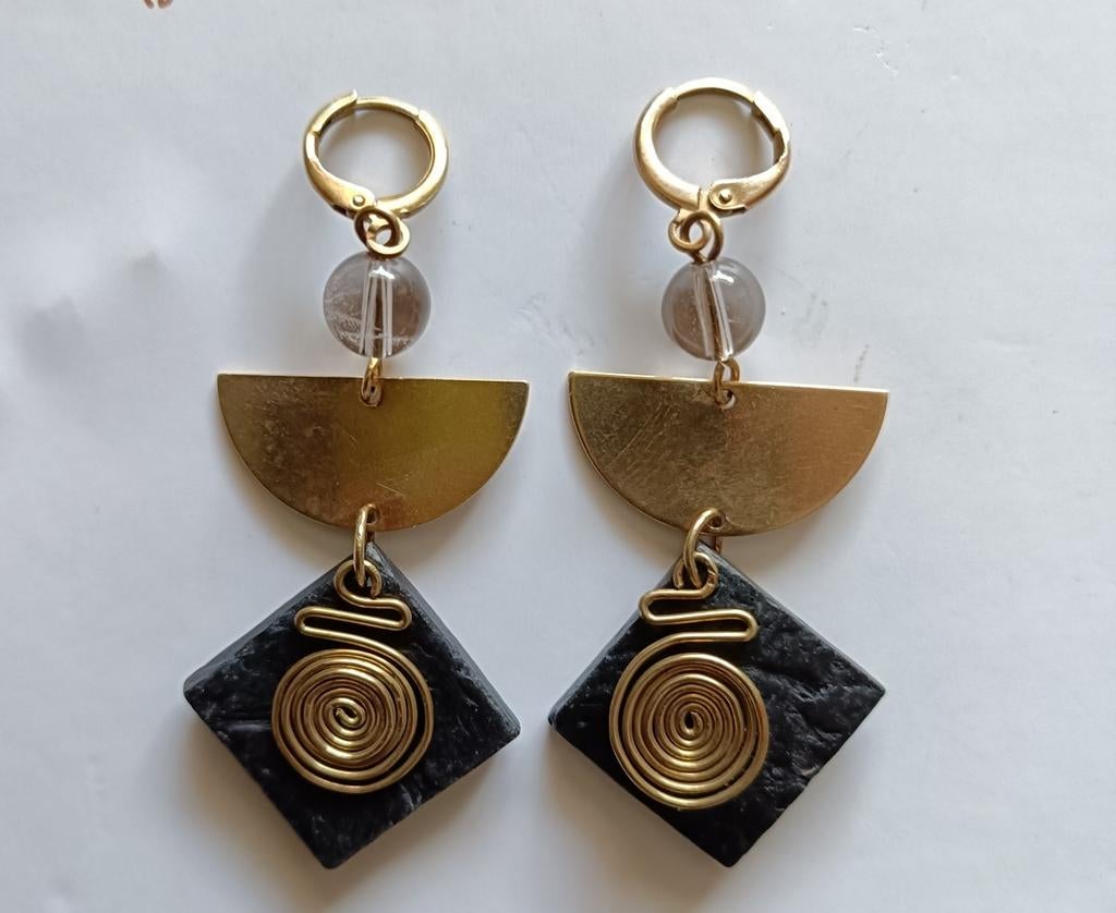 Prachtige Vintage Jaren 50 Art Deco Oorbellen - 6cm, Sieraden, Tassen en Uiterlijk, Oorbellen, Overige materialen, Ophalen of Verzenden