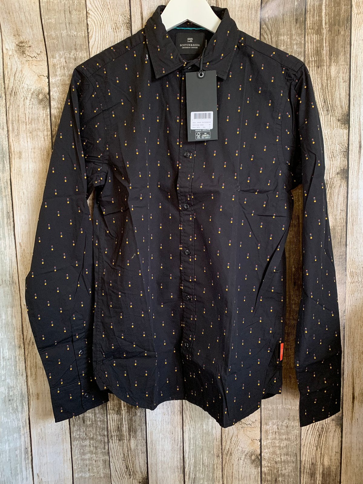 Super gaaf nieuw zwart overhemd van Scotch&Soda (Maat S), Verzenden, Halswijdte 38 (S) of kleiner, Zwart, Nieuw