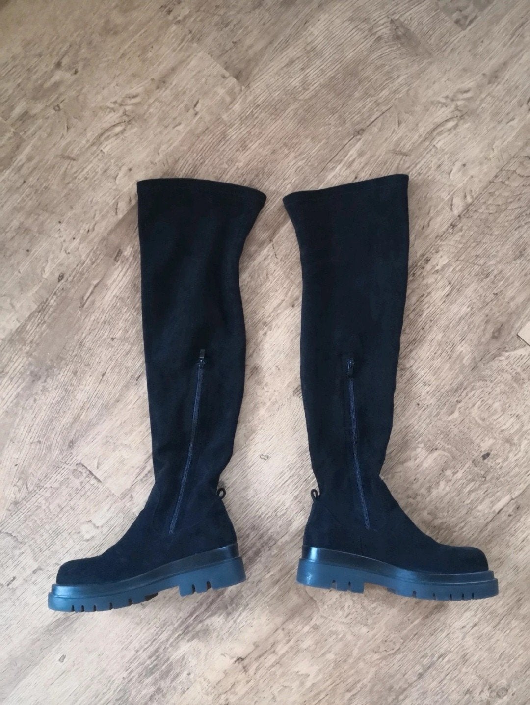 over the knee boots, Hoge laarzen, Zwart, Ophalen of Verzenden, Zo goed als nieuw