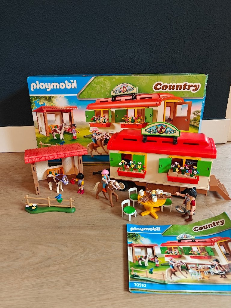 Playmobil Country 70510 Woonwagen met paardenstal, Ophalen, Complete set, Voertuig, Zo goed als nieuw