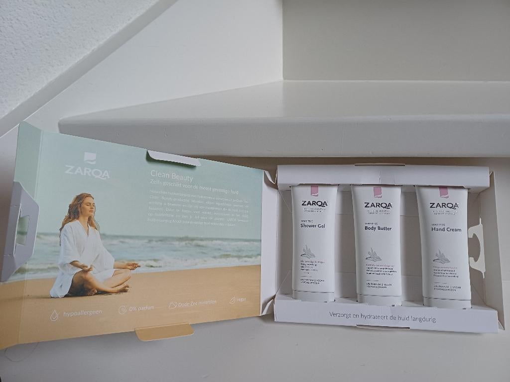 ZARQA GESCHENKDOOSJE NIEUW SHOWERGEL,BODYBUTTER,HANDCREAM, Ophalen of Verzenden, Nieuw, Overige typen