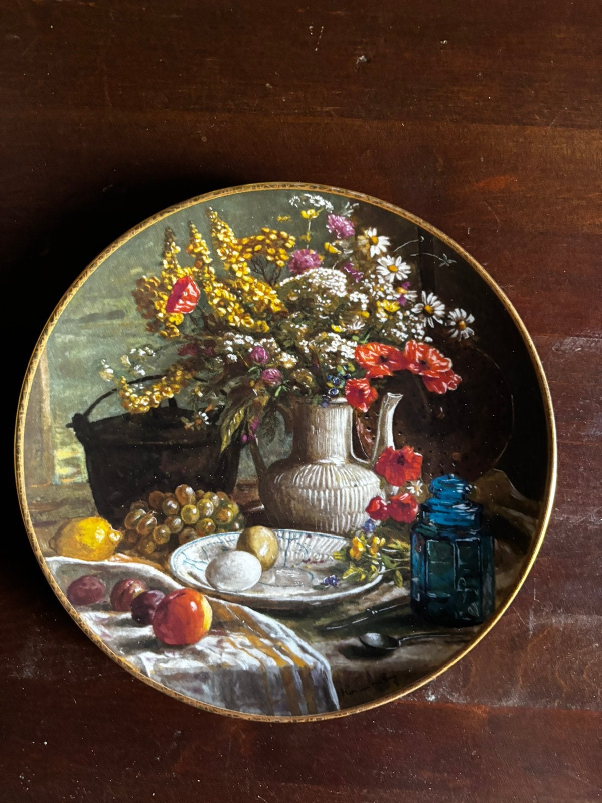 Wandbord Royal Mosa. Ochtend stilleven. 1988, Antiek en Kunst, Antiek | Wandborden en Tegels, Ophalen of Verzenden