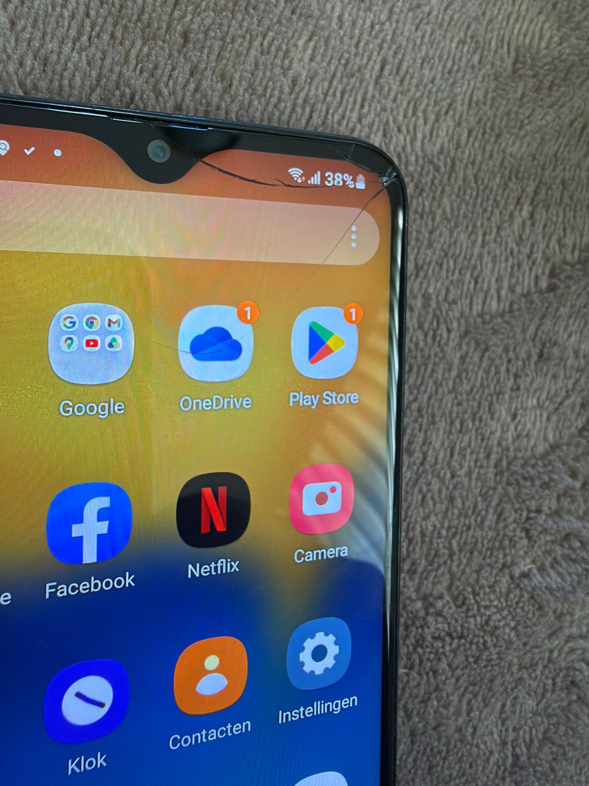 Samsung A20e, Telecommunicatie, Gebruikt, Blauw, 3 tot 6 megapixel, Ophalen of Verzenden