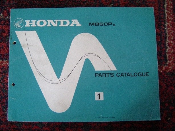 Honda MB50 P 1979 parts catalogue onderdelen boek MB50Pa, Fietsen en Brommers, Ophalen of Verzenden, Gebruikt