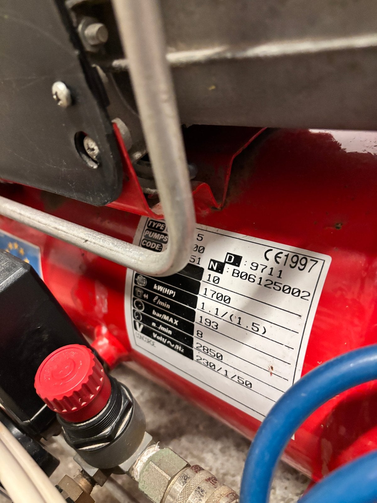 Concorde Mecha Eco Block Compressor, Ophalen, Gebruikt, 6 tot 10 bar, Minder dan 200 liter/min
