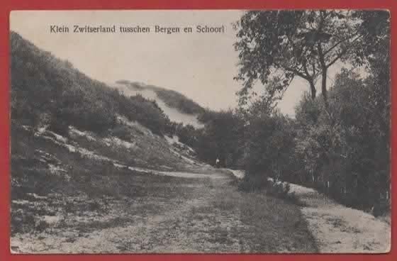 Bergen - Klein Zwitserland tusschen Bergen en Schoorl - 1928, Ophalen of Verzenden, 1920 tot 1940, Gelopen, Noord-Holland