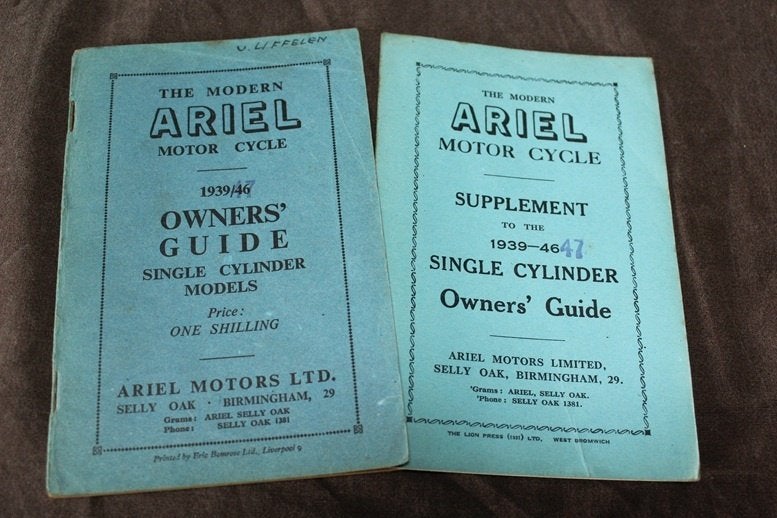Ariel 1939-1947 singles motorcycle owner's guide VH NH VG OH, Ophalen of Verzenden, Overige merken