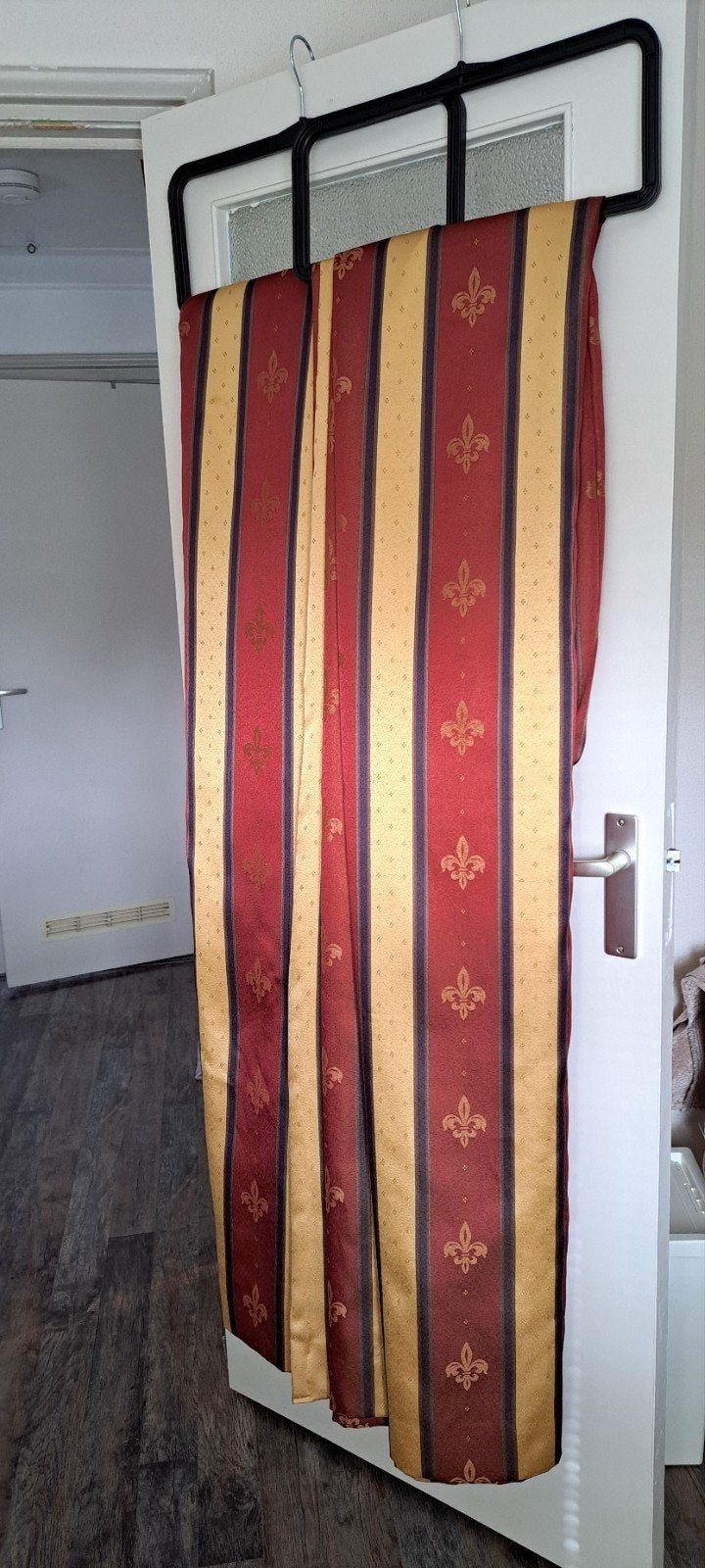 Klassieke gordijnen rood/goud - 220x426 cm (per deel 213), Ophalen, Gebruikt, Rood, Gordijn