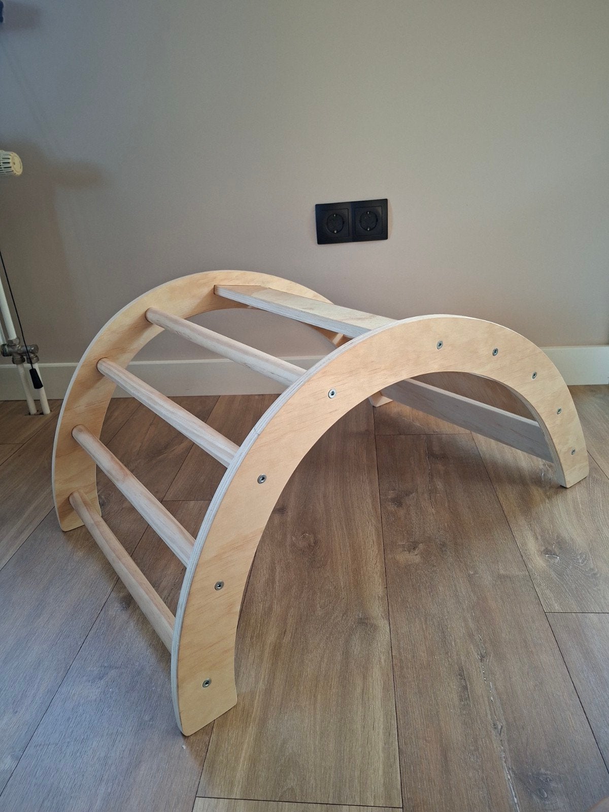 Houten Klimboog / Montessori Klimrek voor Kinderen + kussen, Ophalen, Zo goed als nieuw, Schommel