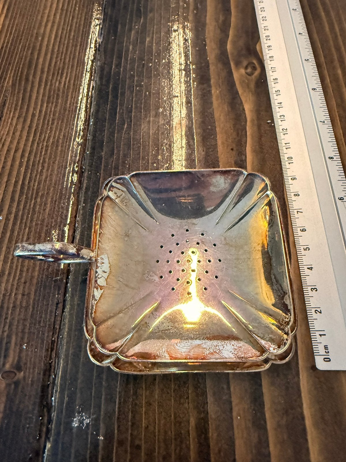 Vintage Wellner theezeef met lekbakje – verzilverd, Antiek en Kunst, Ophalen of Verzenden