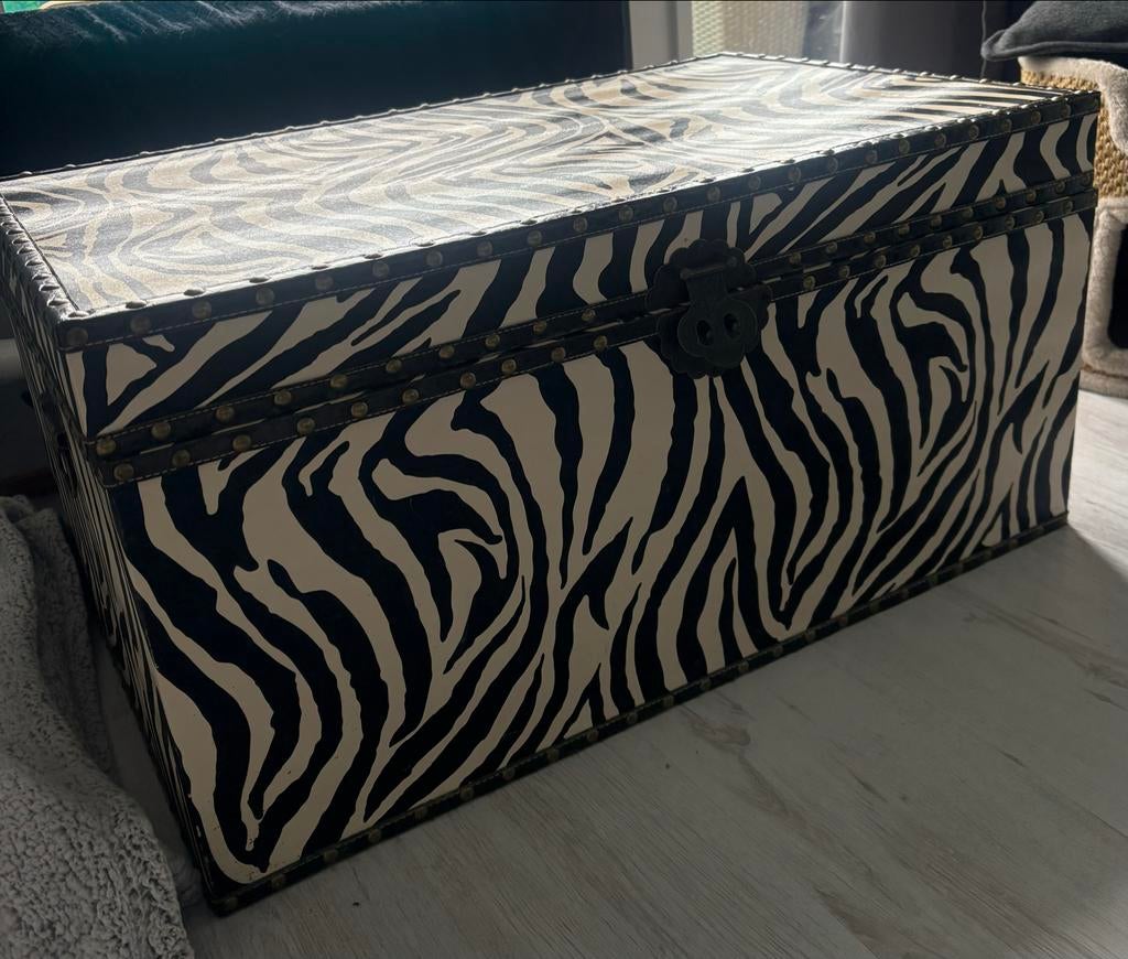 Zebra Dekenkist / Opbergkist - Speelgoed of Decoratie, Huis en Inrichting, Woonaccessoires | Kisten, Gebruikt, 50 tot 100 cm, Overige materialen