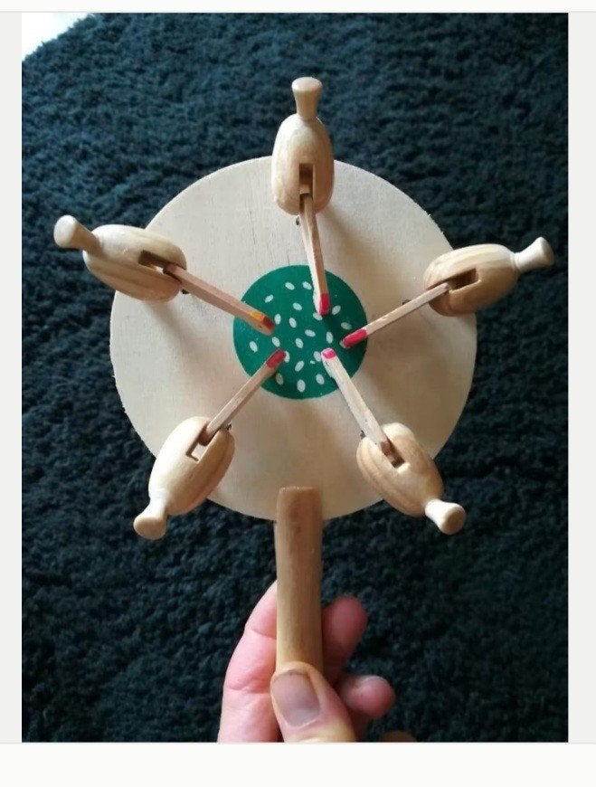 Houten pikkende kippetjes op plankje. Bewegend, Ophalen of Verzenden, Gebruikt, Overige typen