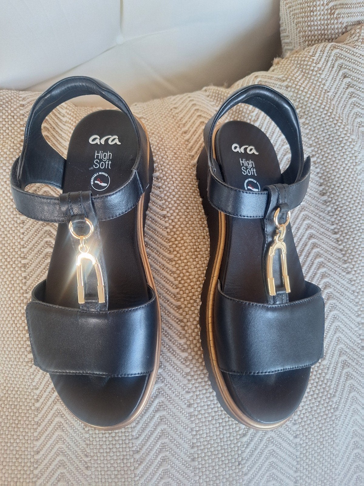 Ara High Soft sandalen maat 41, Kleding | Dames, Schoenen, Zwart, Zo goed als nieuw, Ara, Sandalen of Muiltjes