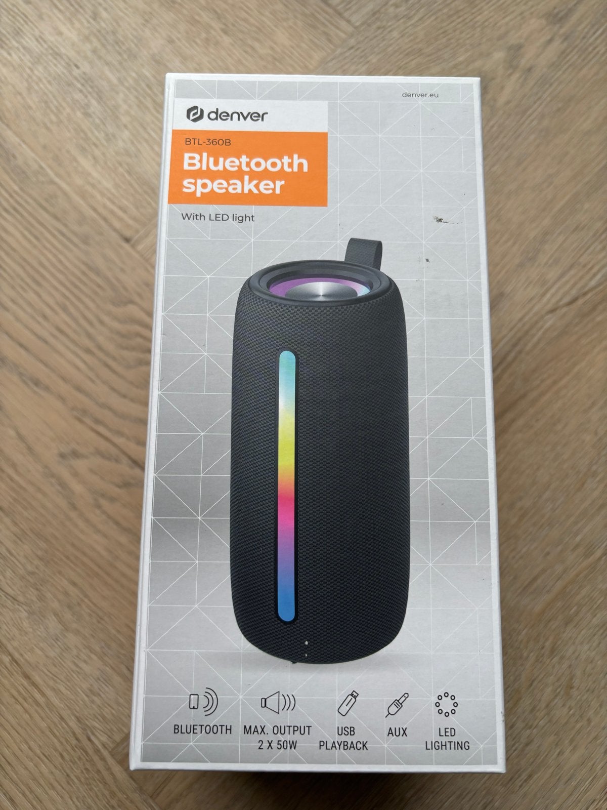 Denver BTL-360B Bluetooth Speaker met LED-verlichting, Audio, Tv en Foto, Luidsprekers, Overige typen, Nieuw, 60 tot 120 watt