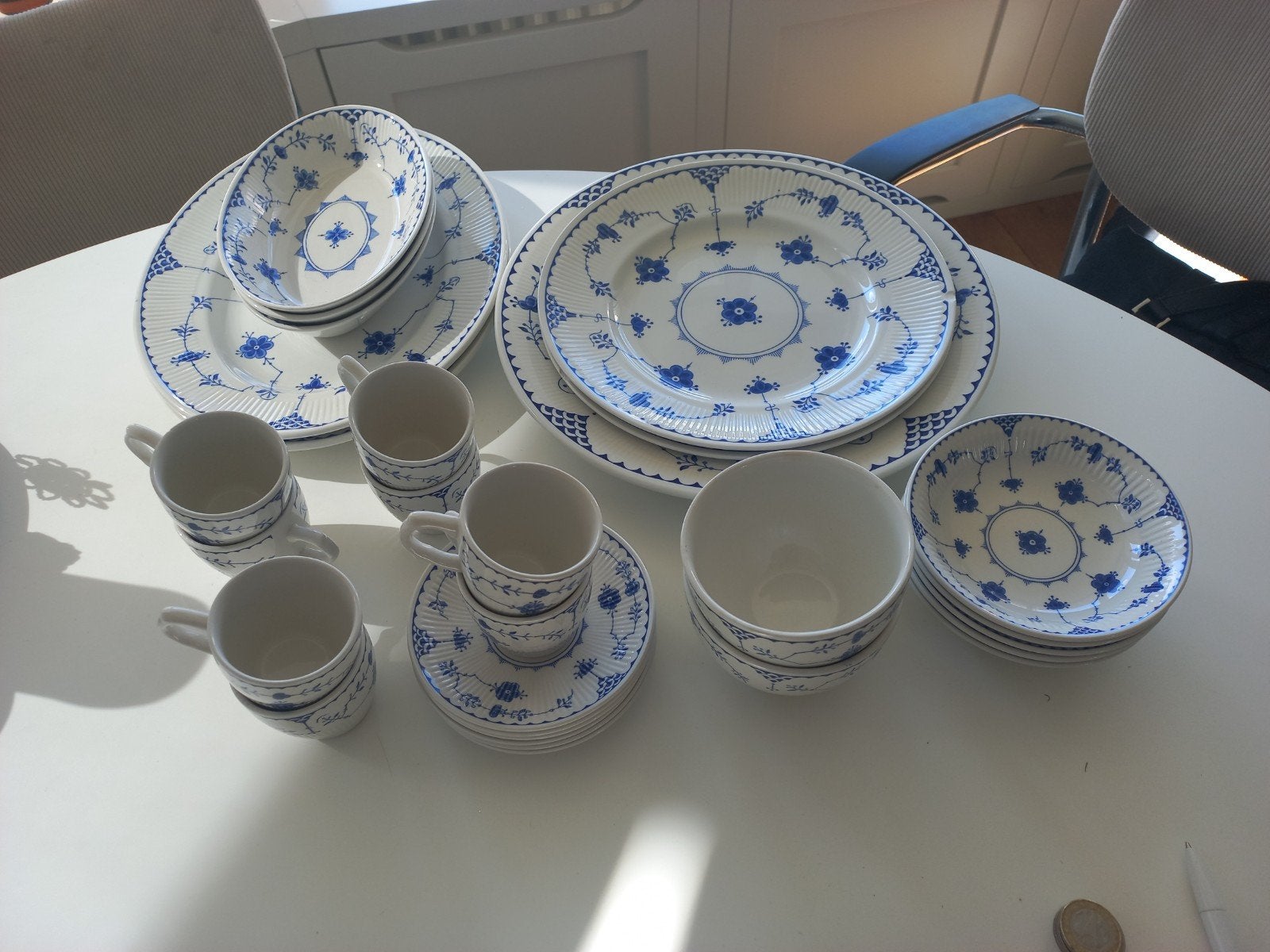 Mason's Denmark blauw servies, Ophalen