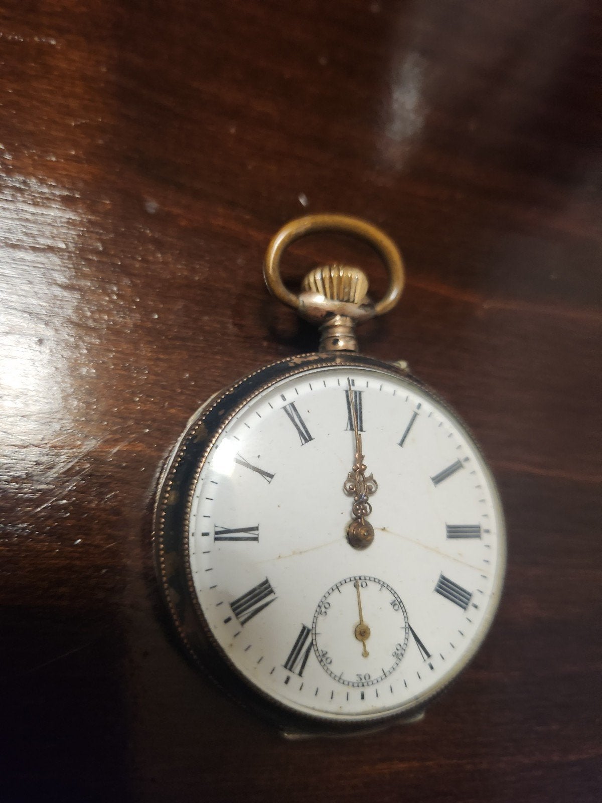 Antiek Zilveren Zakhorloge met Gravering - Voor 1900, Sieraden, Tassen en Uiterlijk, Overige merken, Zakhorloge, Ophalen of Verzenden