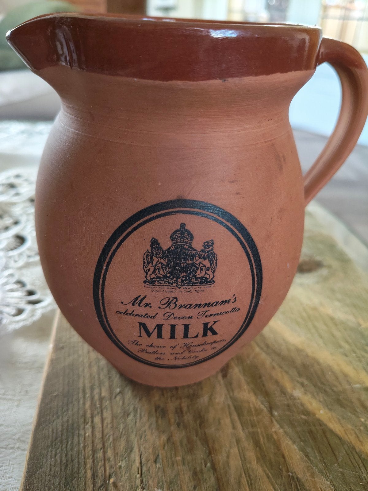 Vintage terracotta melkkan – Mr. Brannam’s Devon Terracotta, Antiek en Kunst, Ophalen of Verzenden
