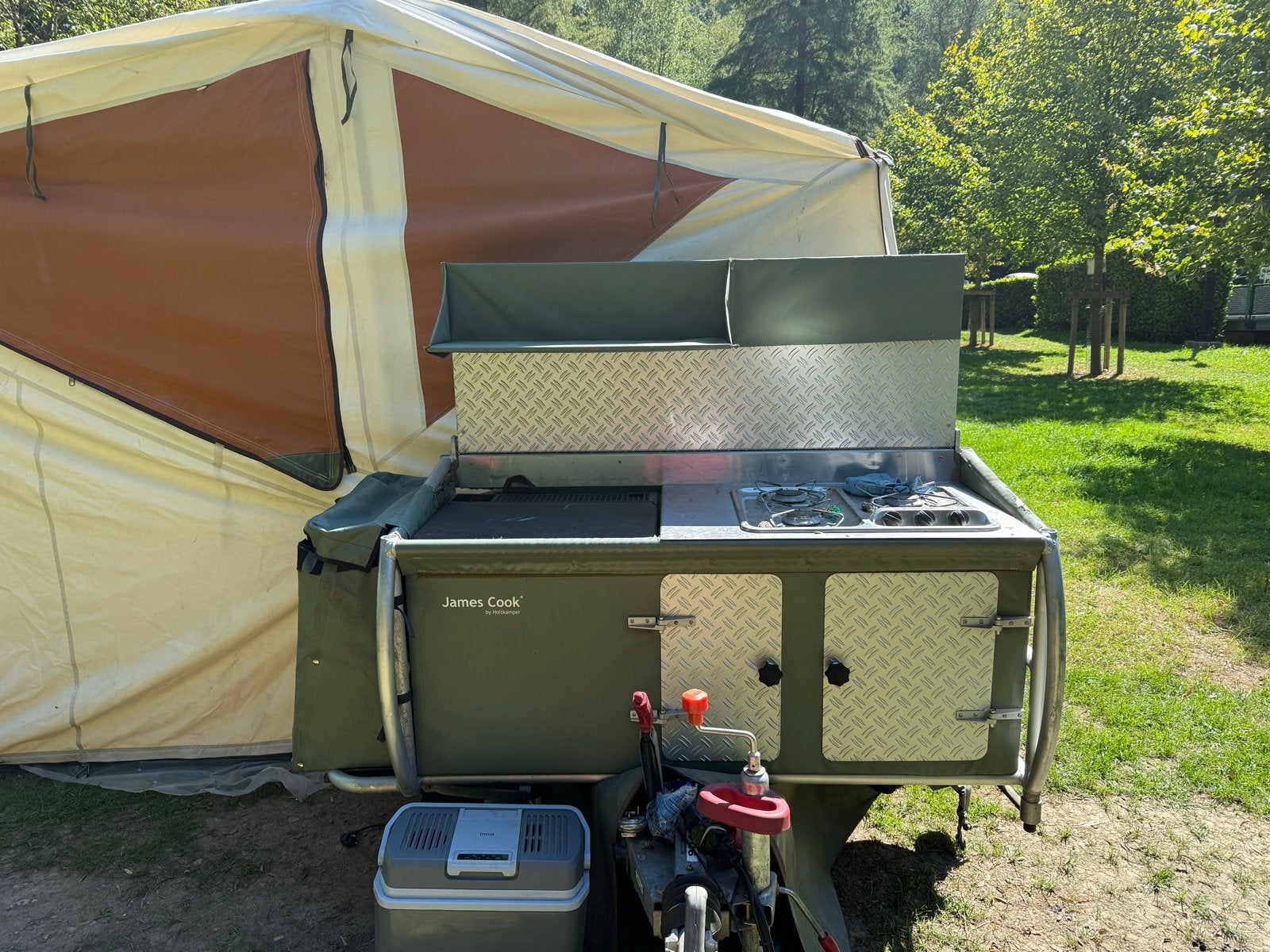 Holtkamper cocoon xl vouwwagen met keuken james cook, Ophalen, Aanwezig, Holtkamper, Tot en met 4
