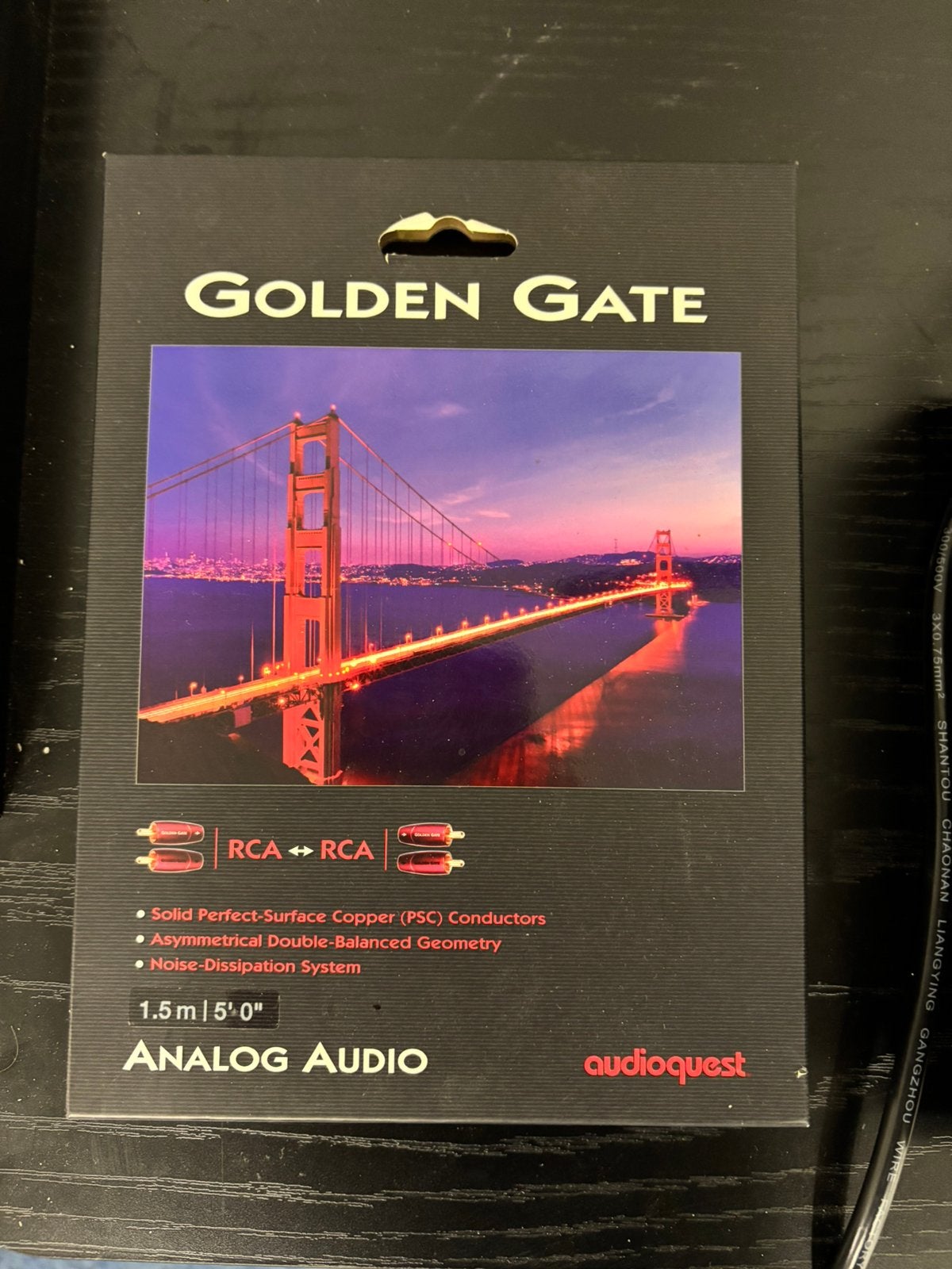 AudioQuest Golden Gate RCA Interlink Kabel 1.5m, Ophalen of Verzenden, Nieuw, Minder dan 2 meter, Interlink-kabel
