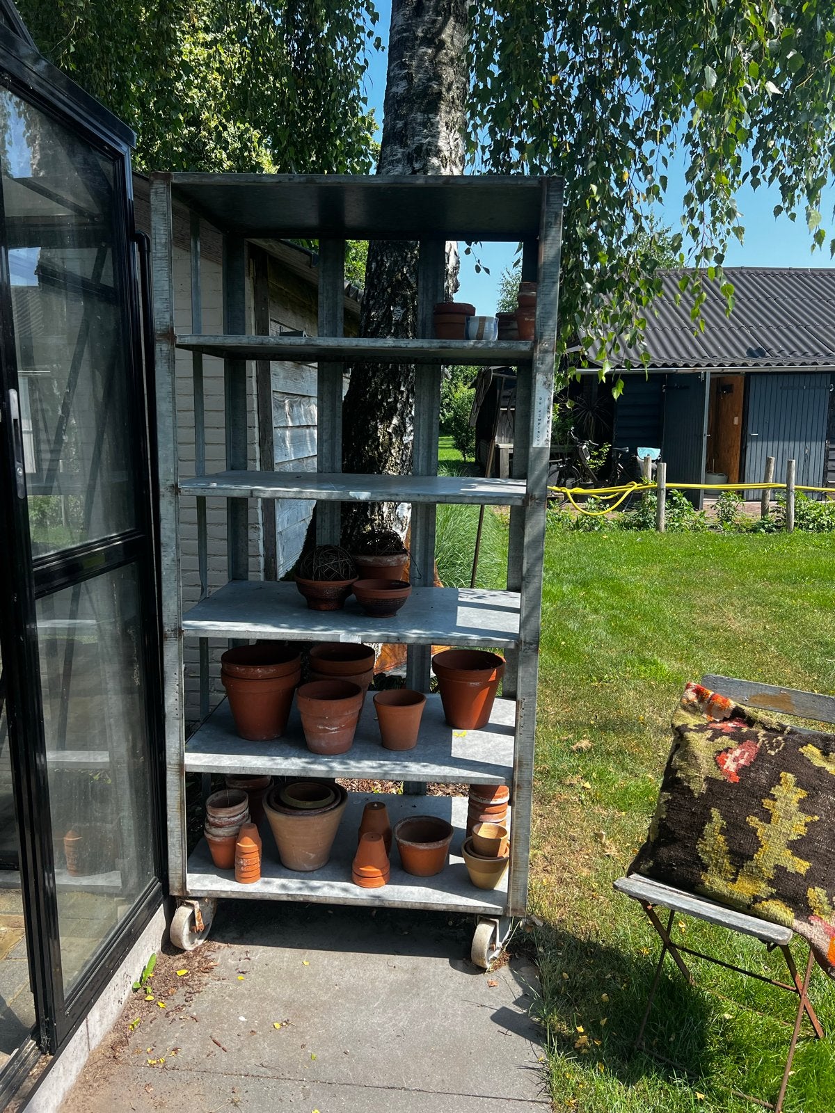 Vintage Eiertrolley / Stellage op wielen - Gegalvaniseerd, Ophalen, Gebruikt