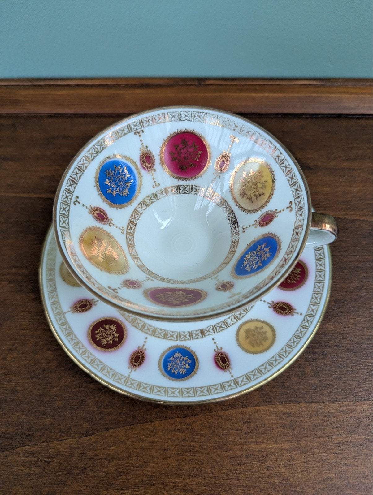 Antiek Porseleinen Moschendorf Bavaria kop en schotel., Antiek en Kunst, Ophalen of Verzenden