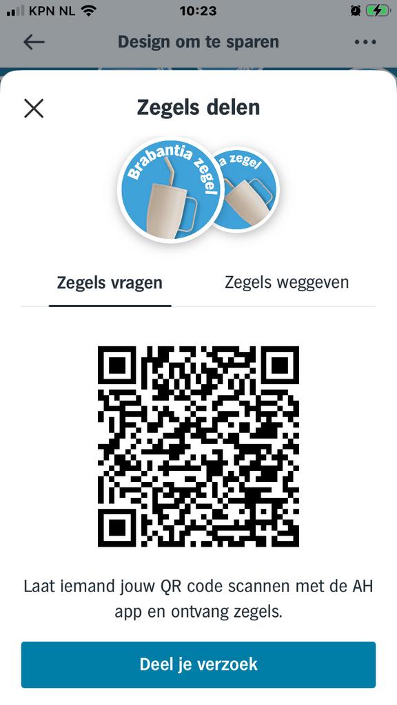 Gevraagd: zegels bakjes AH, Eén persoon, Kortingsbon