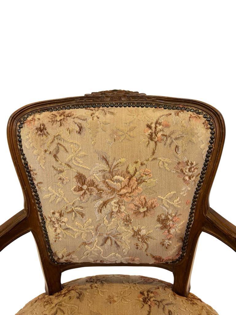 Antieke fauteuil met bloemenpatroon - Club fauteuil, Ophalen