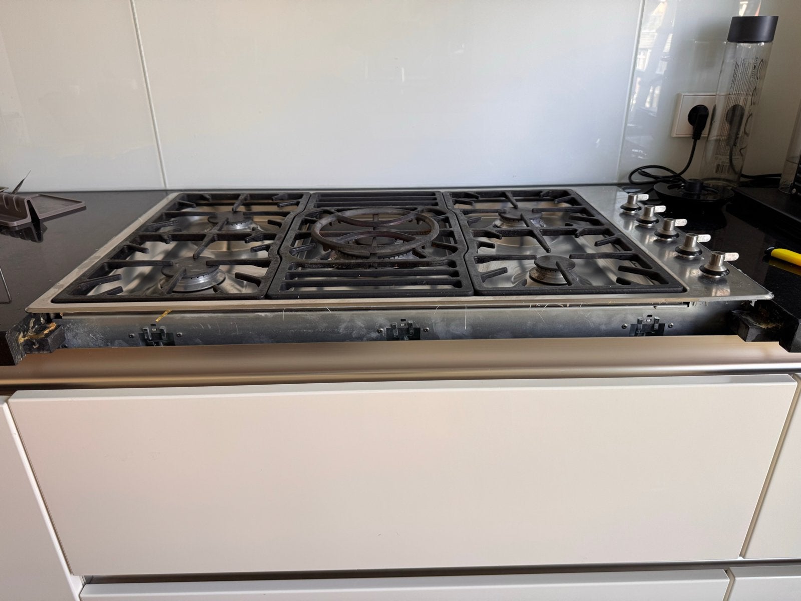 Smeg gasfornuis 86X51x8 cm met 5 kookzones - Inbouw, Ophalen, Gebruikt, 60 cm of meer, Inbouw