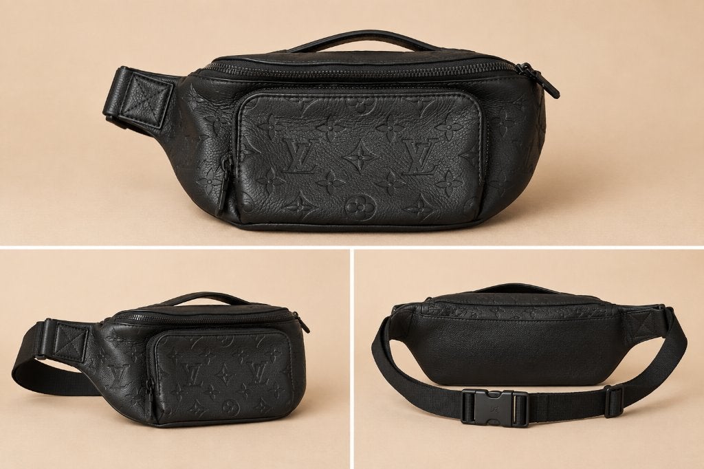 Louis Vuitton heuptas zwart – embossed monogram, Sieraden, Tassen en Uiterlijk, Overige merken, Zwart, Ophalen of Verzenden, Zo goed als nieuw