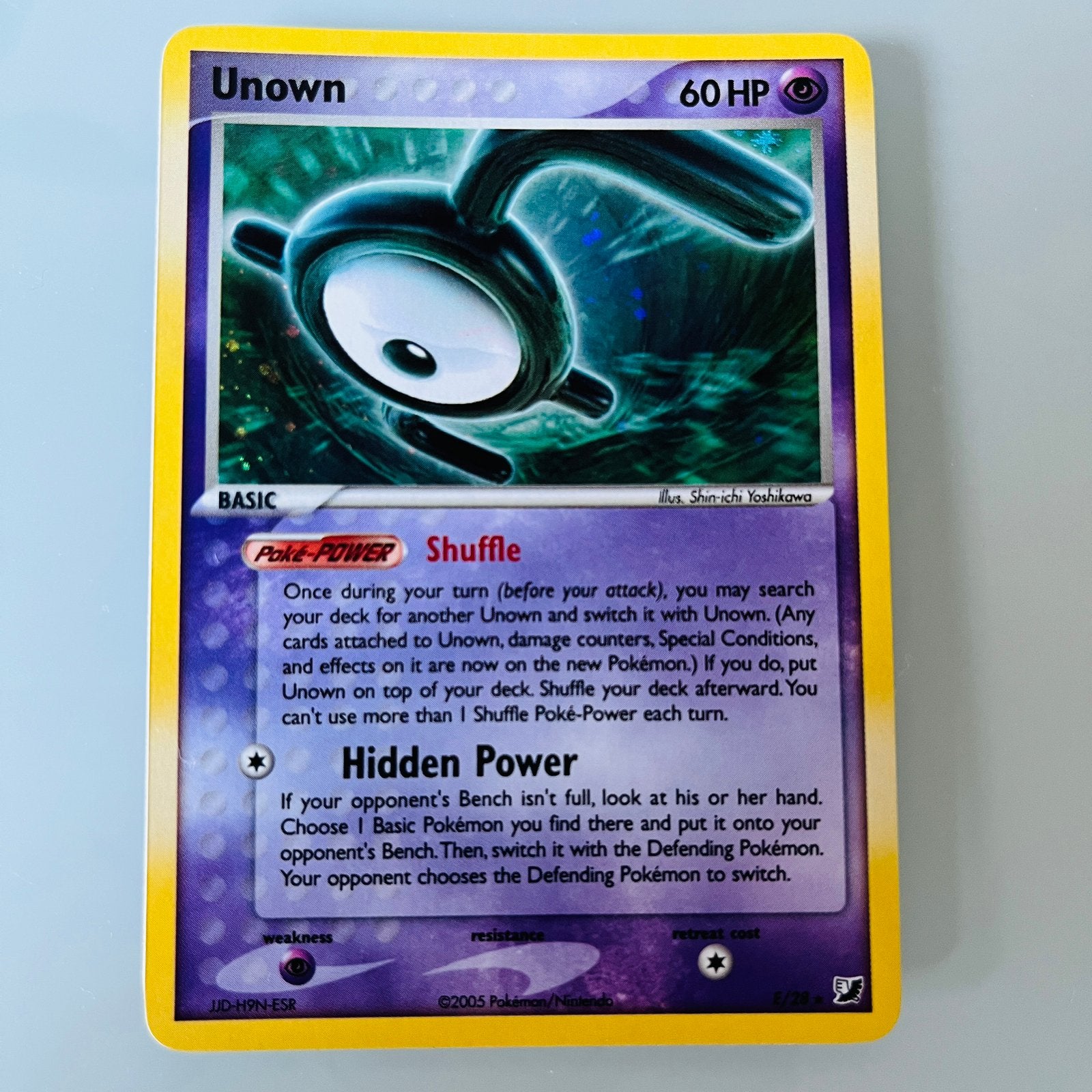 Pokémon: Unown E Kaart [Unseen Forces], Ophalen of Verzenden, Zo goed als nieuw, Losse kaart, Foil