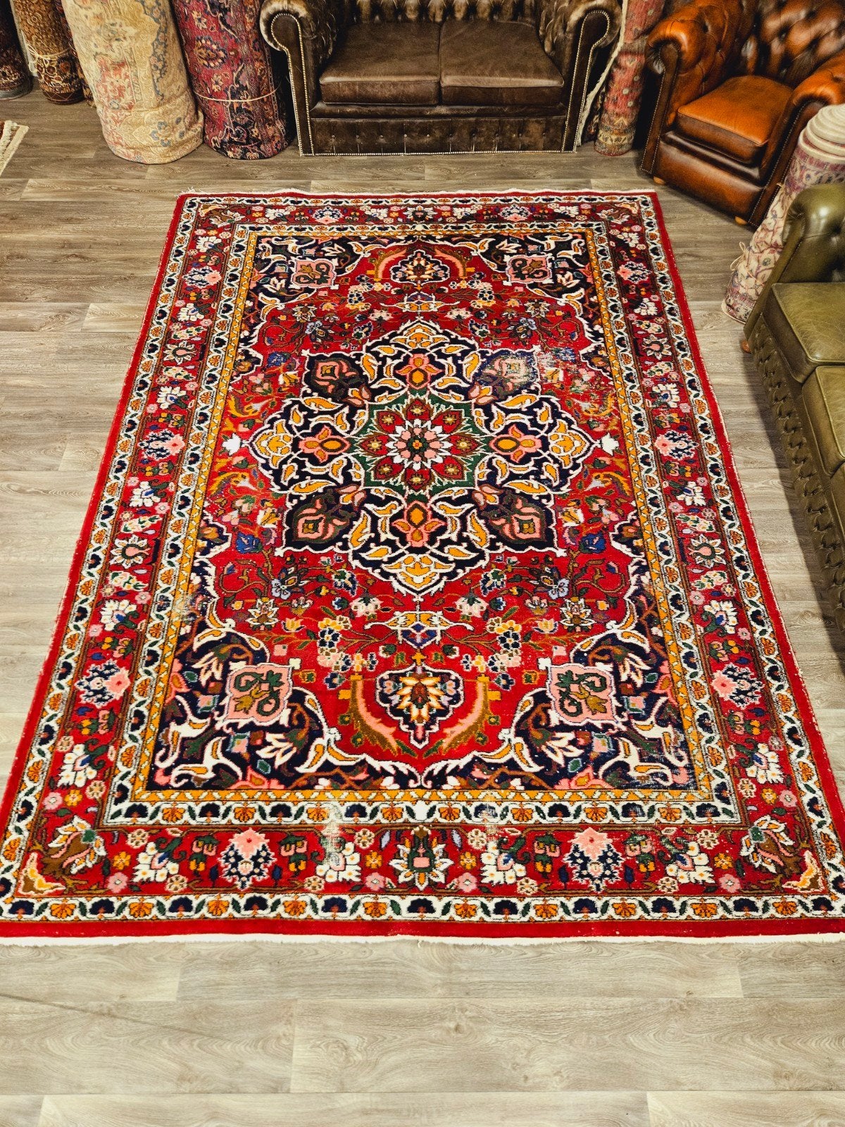 Perzisch Handgeknoopt Tapijt. Prachtige kleuren en patronen, Huis en Inrichting, Stoffering | Tapijten en Kleden, Perzisch, 200 cm of meer