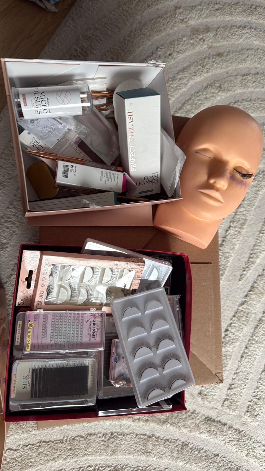 Wimperspullen met oefenpop perfect eyelash divers, Ophalen, Zo goed als nieuw, Zwart
