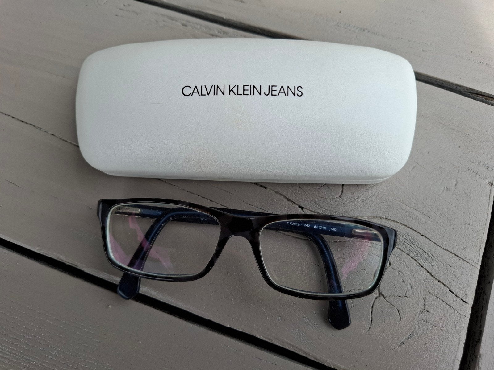 Calvin Klein Jeans bril met etui, Overige merken, Gebruikt, Blauw, Ophalen of Verzenden