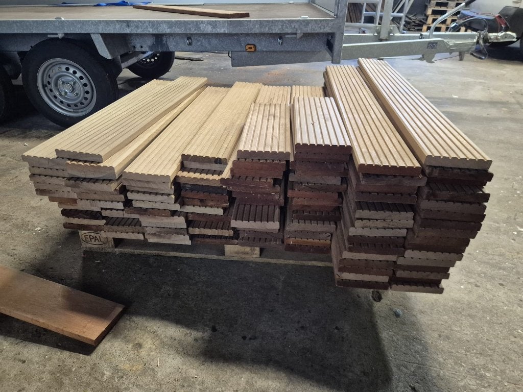 Partij Bankirai vlonderplanken 25 x 145 mm, Ophalen, Nieuw, Hout