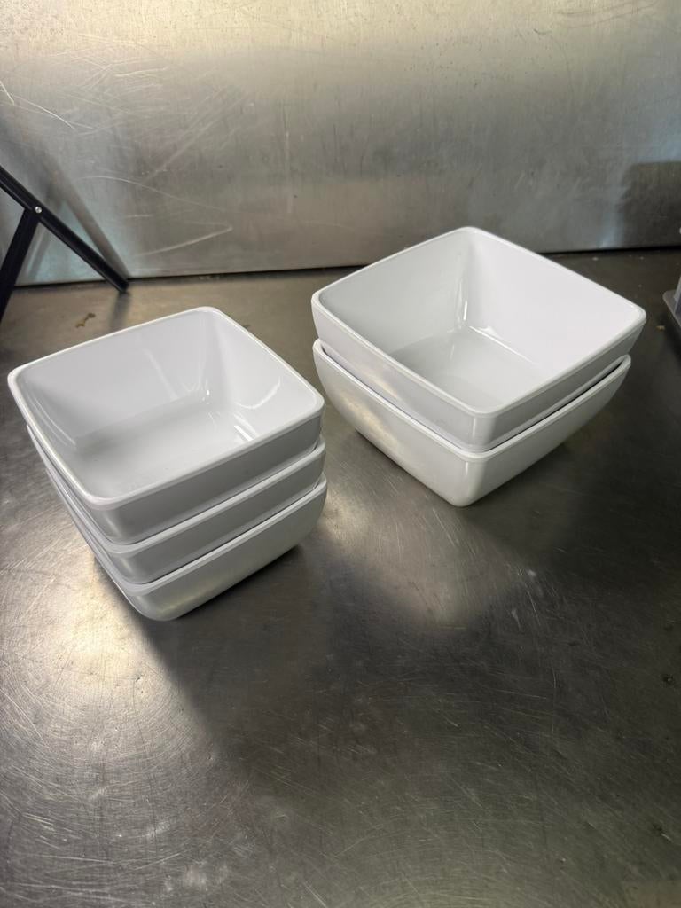 5 melamine schalen maten zie foto’s, Ophalen, Zo goed als nieuw, Rond, Overige materialen