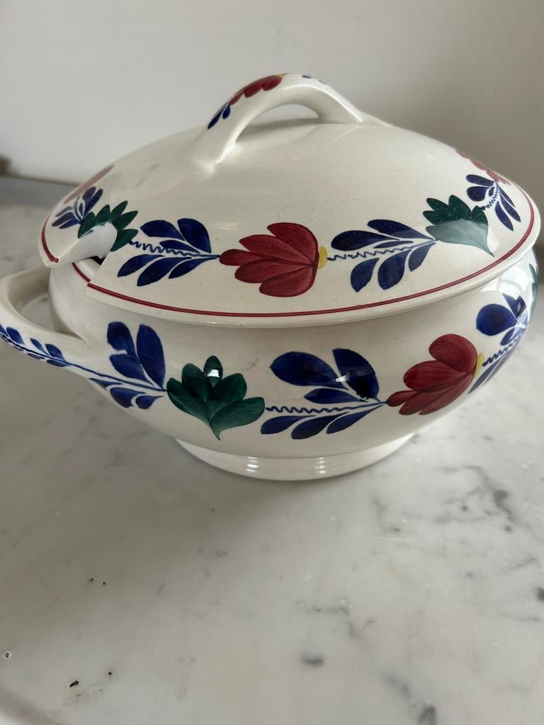 Branbants bont soepterrine, Huis en Inrichting, Keuken | Servies, Ophalen, Keramiek, Boerenbont, Schaal of Schalen