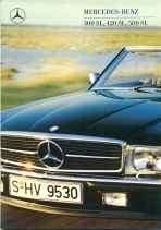 Mercedes 300 420 500 SL (W107) brochure/auto folder '87 '88, Ophalen of Verzenden, Zo goed als nieuw, Mercedes