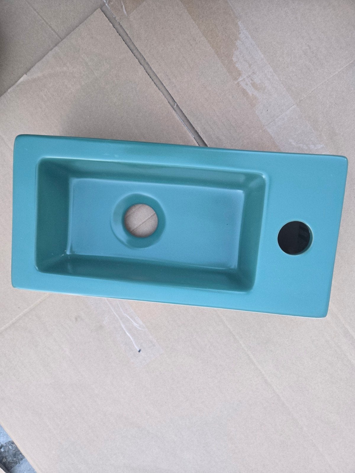 Compacte groene wasbak voor toilet of kleine badkamer, Ophalen, Nieuw, Steen, Wastafel