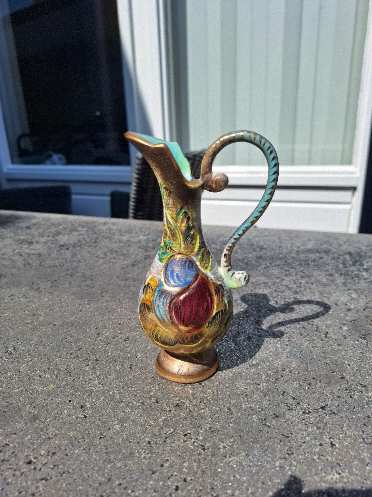 Vintage Italiaanse Keramische Vaas met Handvat, Ophalen of Verzenden