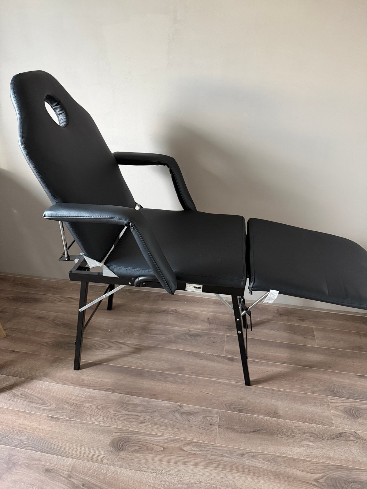 Inklapbare Behandelstoel / Massagetafel Zwart, Ophalen, Gebruikt, Zwart, Metaal