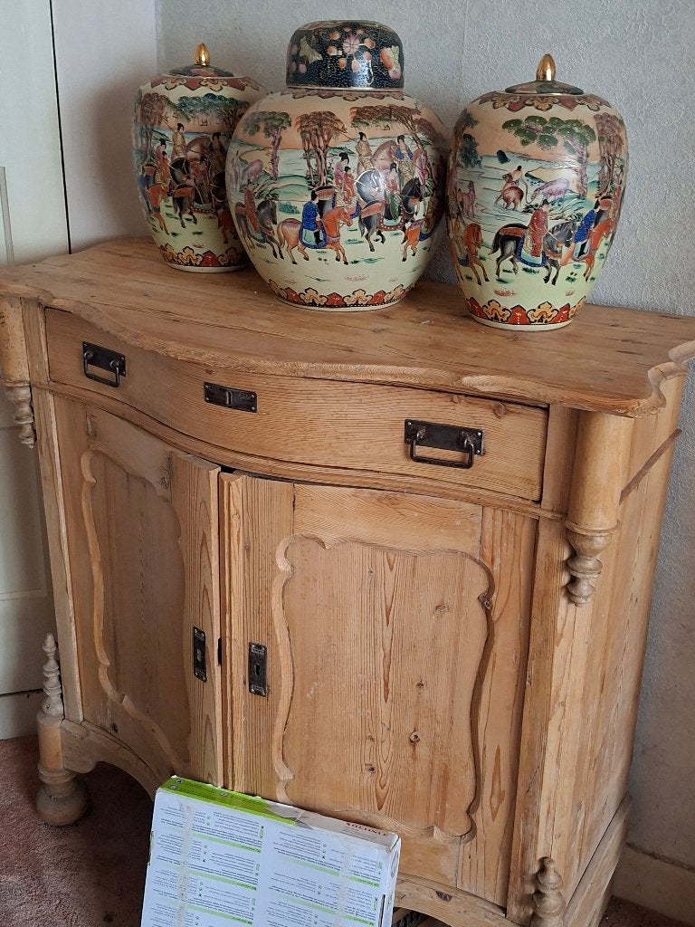 Antiek grenen dressoir met lades en deuren, Huis en Inrichting, Kasten | Kledingkasten, Ophalen, Gebruikt, Grenenhout, 25 tot 50 cm