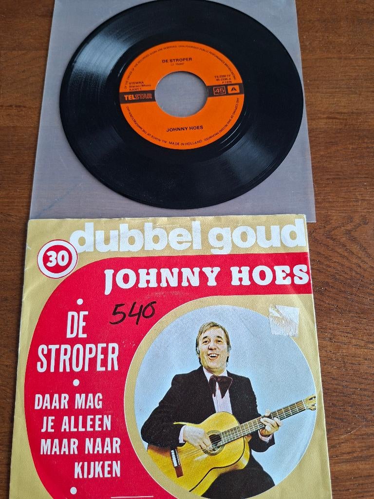 Dubbelgoud  30 johnny hoes, Cd's en Dvd's, Vinyl | Nederlandstalig, Ophalen of Verzenden, Gebruikt, 7 inch, Levenslied of Smartlap