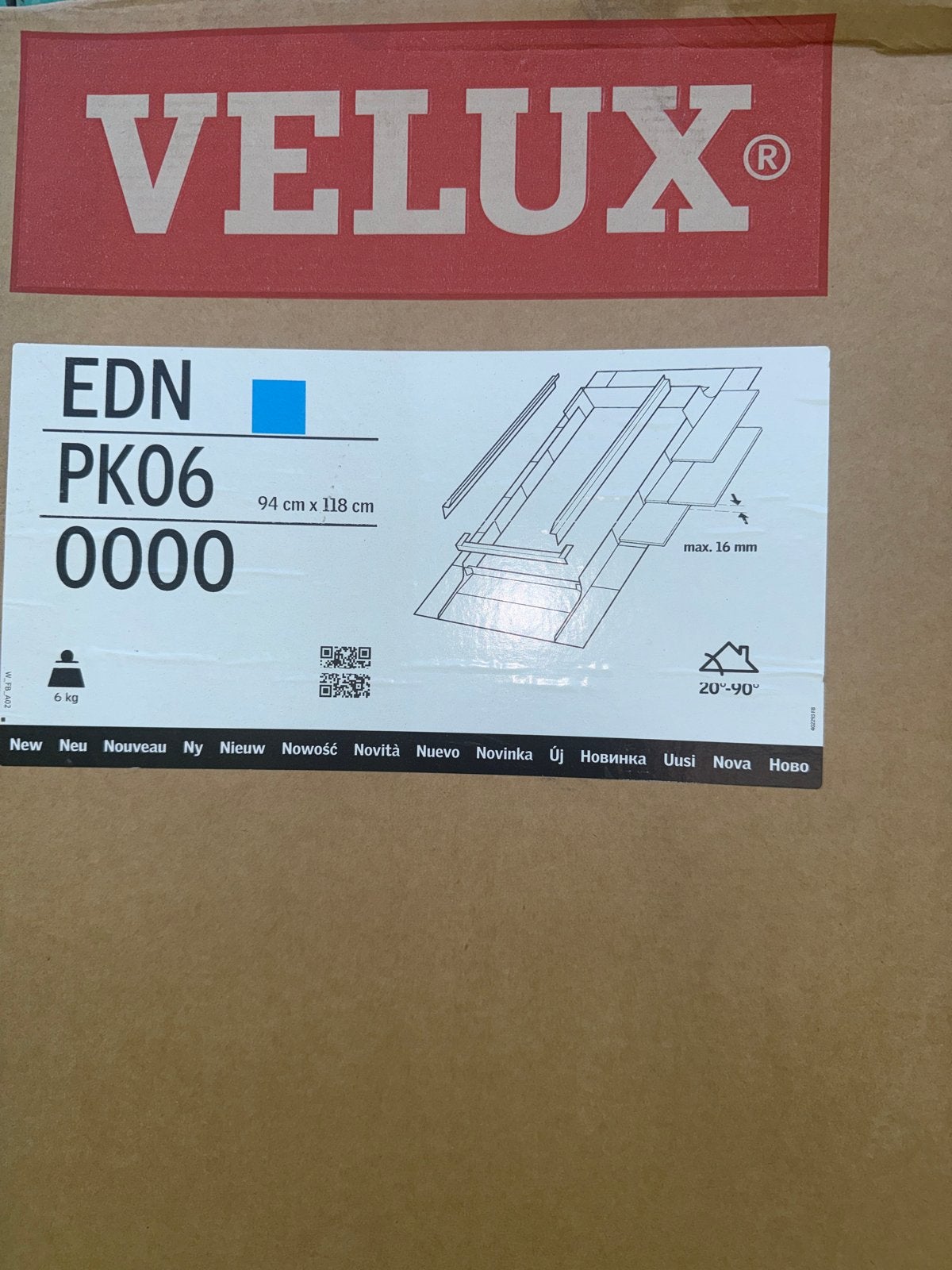 2 VELUX EDN PK06 0000 – Nieuw | Origineel | 94118 cm, Ophalen, Minder dan 80 cm, 80 tot 120 cm, Nieuw