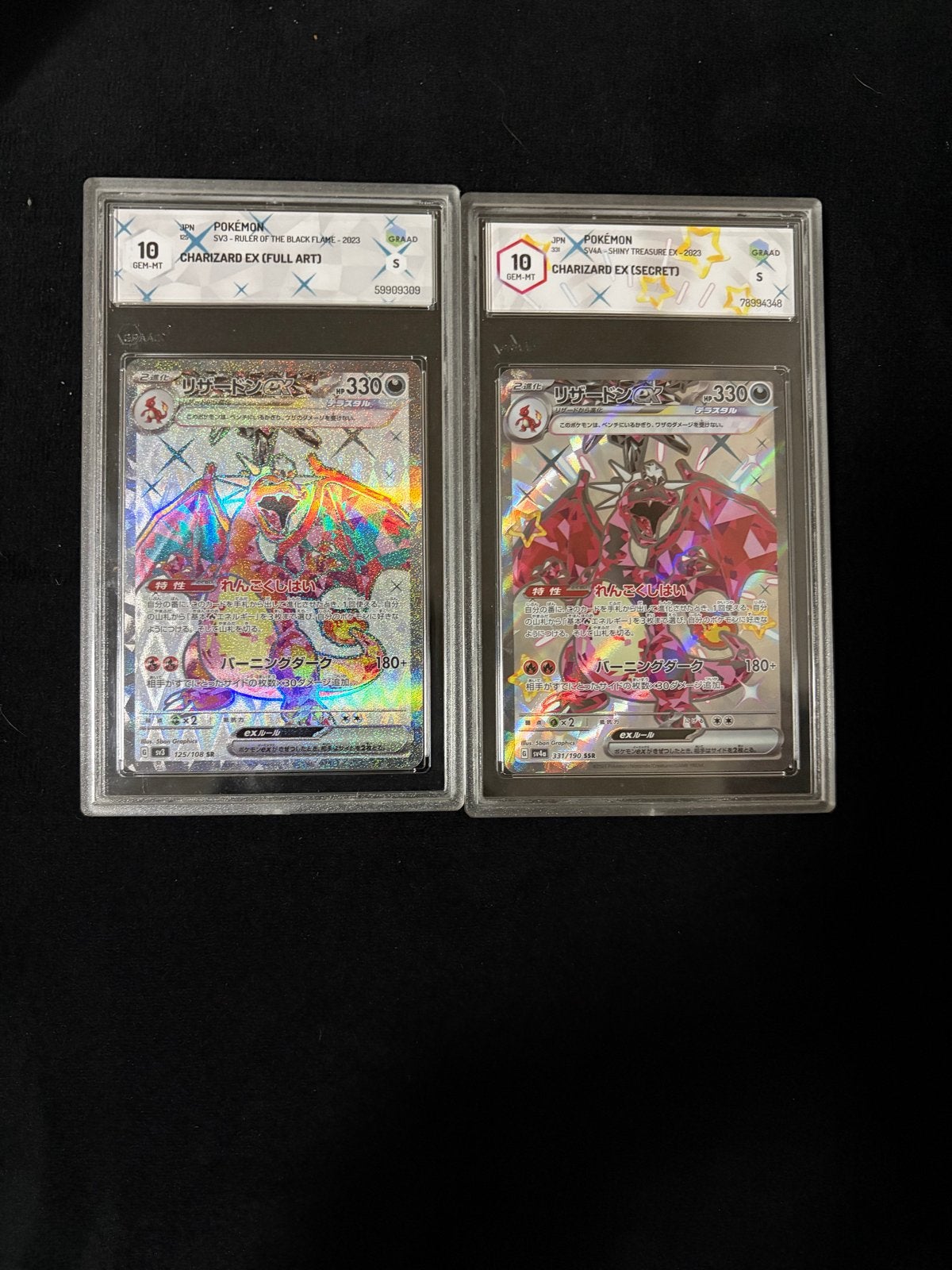 Pokémon Charizard EX (Full Art & Secret) PSA 10 Set, Ophalen of Verzenden, Zo goed als nieuw, Meerdere kaarten, Foil