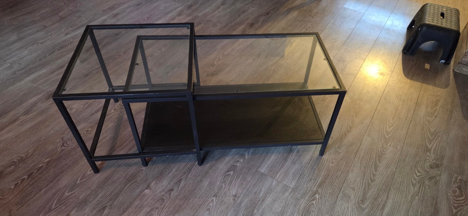 Glazen salontafel VITTSJÖ, Ophalen, Gebruikt, 50 tot 100 cm, 50 tot 100 cm