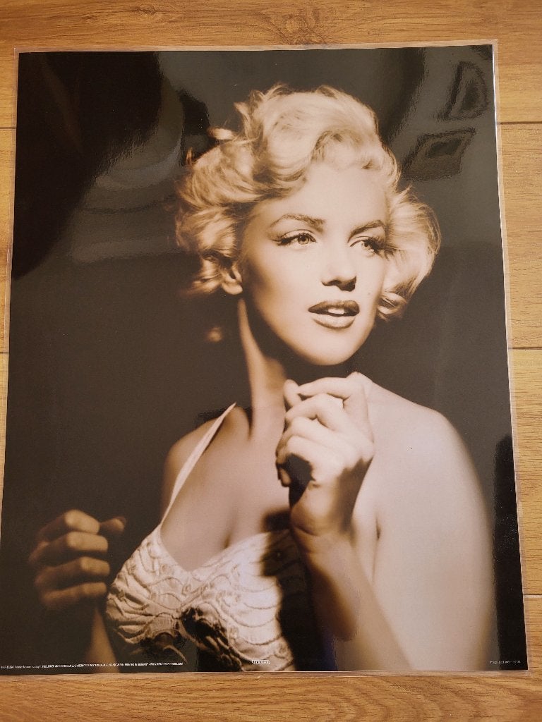 Marilyn Monroe geplastificeerde foto 40x50 cm, Ophalen of Verzenden, Gebruikt, Foto of Kaart
