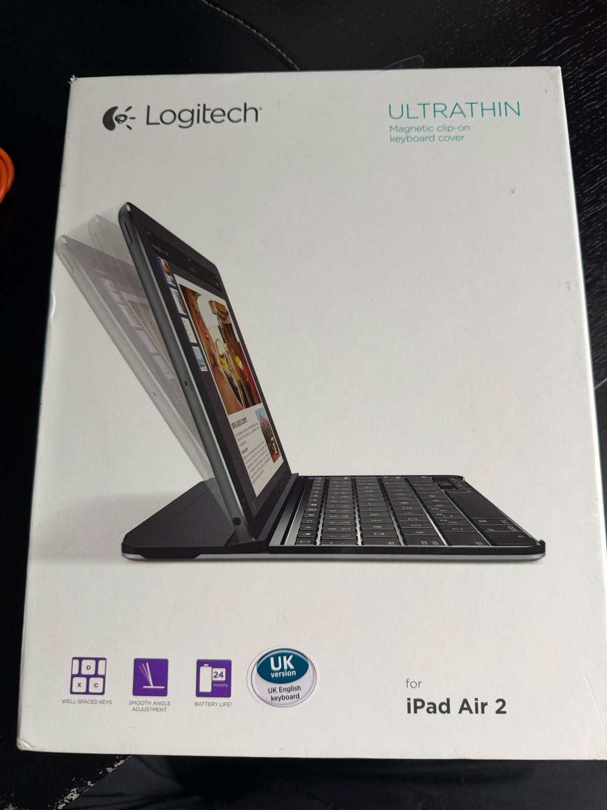Logitech Ultrathin Keyboard Cover voor iPad Air 2, Plug-and-play, Ophalen of Verzenden, Zo goed als nieuw, Draadloos